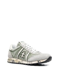 Baskets basses en cuir vert menthe Premiata