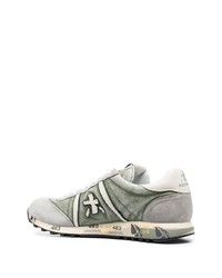 Baskets basses en cuir vert menthe Premiata