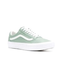 Baskets basses en cuir vert menthe Vans