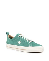 Baskets basses en cuir vert menthe Converse