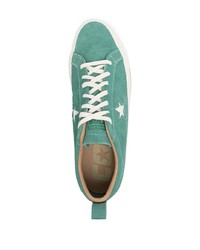 Baskets basses en cuir vert menthe Converse