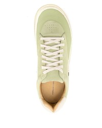 Baskets basses en cuir vert menthe OSKLEN