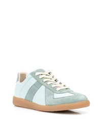 Baskets basses en cuir vert menthe Maison Margiela