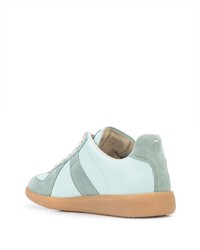 Baskets basses en cuir vert menthe Maison Margiela