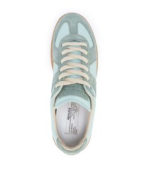 Baskets basses en cuir vert menthe Maison Margiela