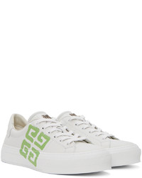 Baskets basses en cuir vert menthe Givenchy