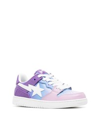 Baskets basses en cuir violet clair A Bathing Ape