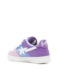 Baskets basses en cuir violet clair A Bathing Ape