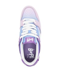 Baskets basses en cuir violet clair A Bathing Ape