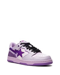 Baskets basses en cuir violet clair A Bathing Ape