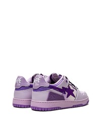 Baskets basses en cuir violet clair A Bathing Ape