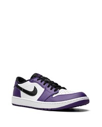 Baskets basses en cuir violettes Jordan