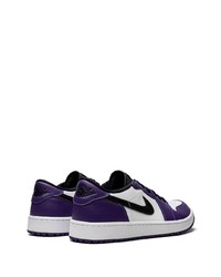 Baskets basses en cuir violettes Jordan