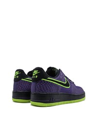 Baskets basses en cuir violettes Nike