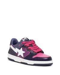 Baskets basses en cuir violettes A Bathing Ape