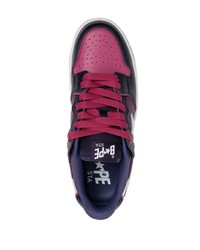 Baskets basses en cuir violettes A Bathing Ape