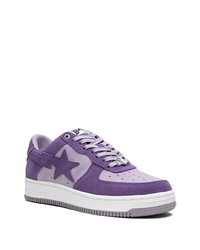 Baskets basses en cuir violettes A Bathing Ape