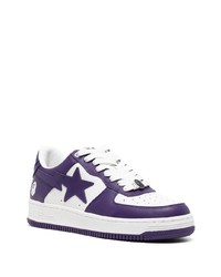 Baskets basses en cuir violettes A Bathing Ape