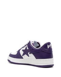 Baskets basses en cuir violettes A Bathing Ape