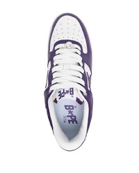 Baskets basses en cuir violettes A Bathing Ape