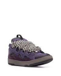 Baskets basses en cuir violettes Lanvin