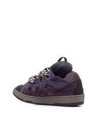 Baskets basses en cuir violettes Lanvin