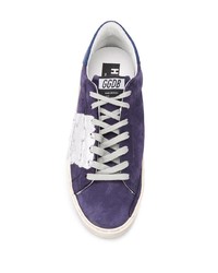 Baskets basses en cuir violettes Golden Goose