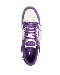 Baskets basses en cuir violettes Amiri