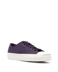 Baskets basses en cuir violettes Converse