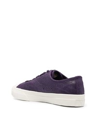 Baskets basses en cuir violettes Converse