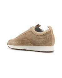 Baskets basses en daim beiges Grenson