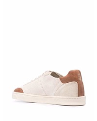 Baskets basses en daim beiges Brunello Cucinelli