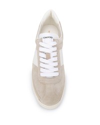 Baskets basses en daim beiges Tom Ford