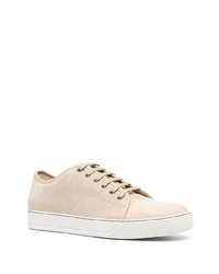 Baskets basses en daim beiges Lanvin