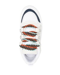 Baskets basses en daim blanc et bleu marine Marcelo Burlon County of Milan