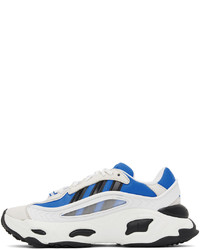 Baskets basses en daim blanc et bleu adidas Originals