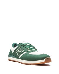 Baskets basses en daim blanc et vert New Balance