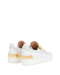 Baskets basses en daim blanches Giuseppe Zanotti