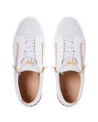 Baskets basses en daim blanches Giuseppe Zanotti