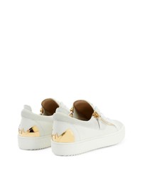 Baskets basses en daim blanches Giuseppe Zanotti