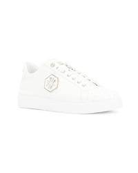 Baskets basses en daim blanches Philipp Plein