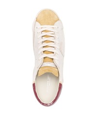 Baskets basses en daim blanches Philippe Model Paris