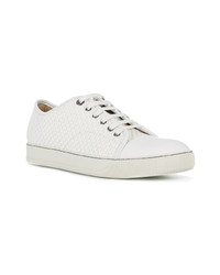 Baskets basses en daim blanches Lanvin