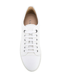 Baskets basses en daim blanches Lanvin