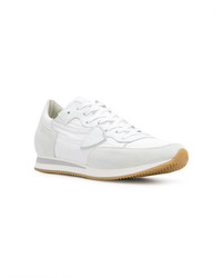 Baskets basses en daim blanches Philippe Model