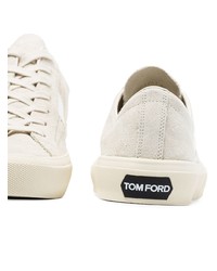 Baskets basses en daim blanches Tom Ford