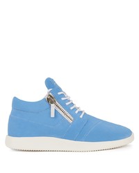 Baskets basses en daim bleu clair Giuseppe Zanotti