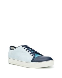 Baskets basses en daim bleu clair Lanvin