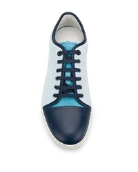 Baskets basses en daim bleu clair Lanvin