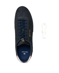 Baskets basses en daim bleu marine et blanc Paul Smith